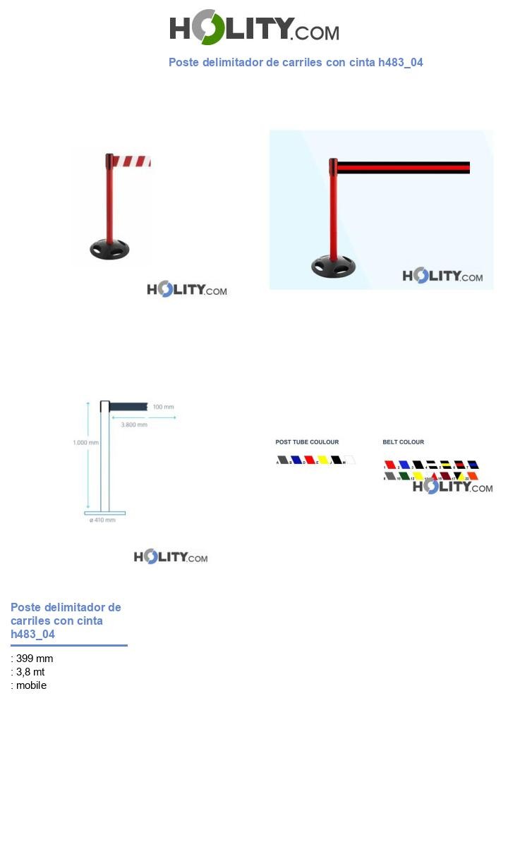 Poste delimitador de carriles con cinta h483_04