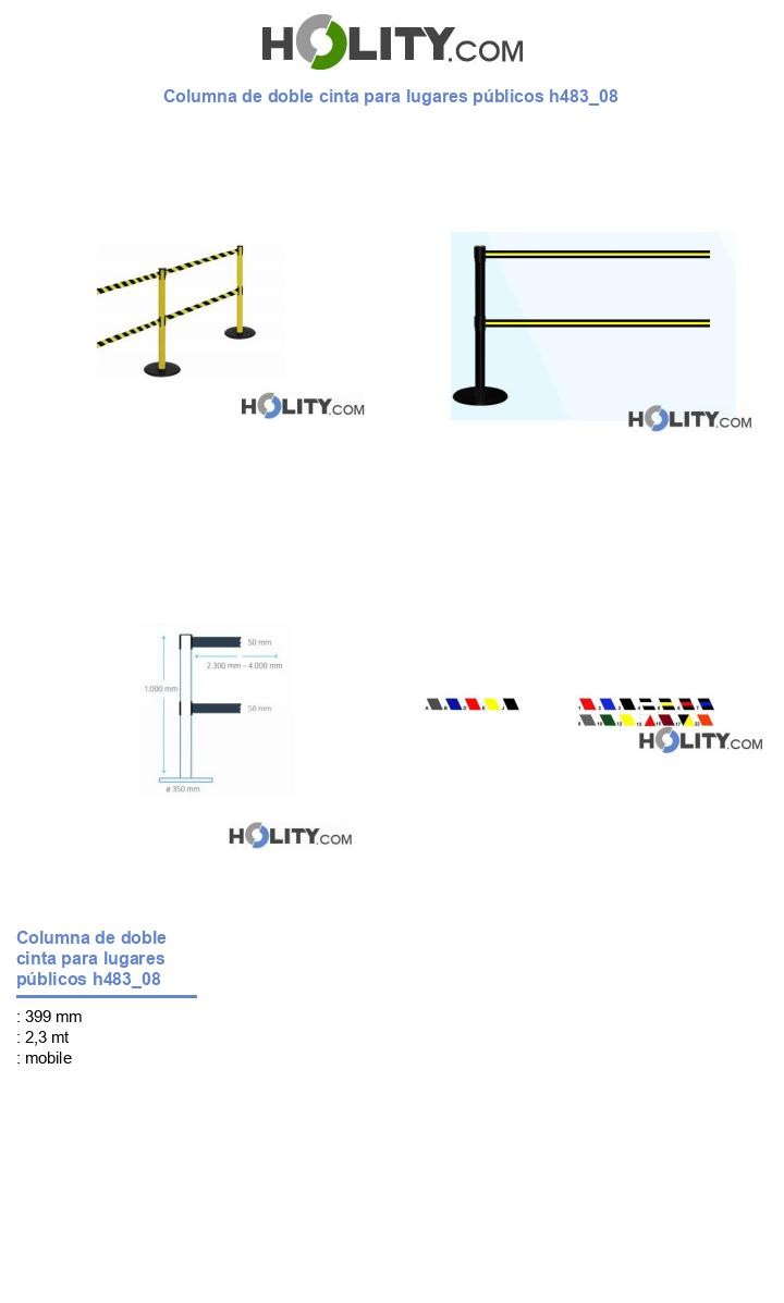 Columna de doble cinta para lugares públicos h483_08