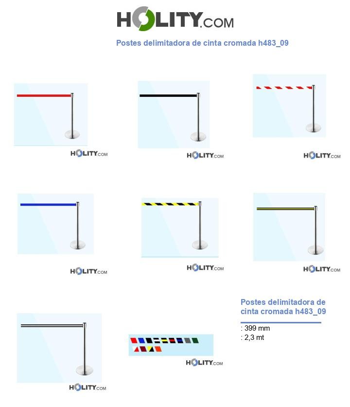 Postes delimitadora de cinta cromada h483_09