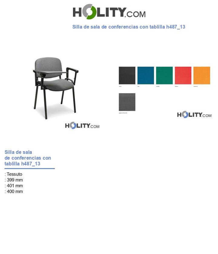 Silla de sala de conferencias con tablilla h487_13