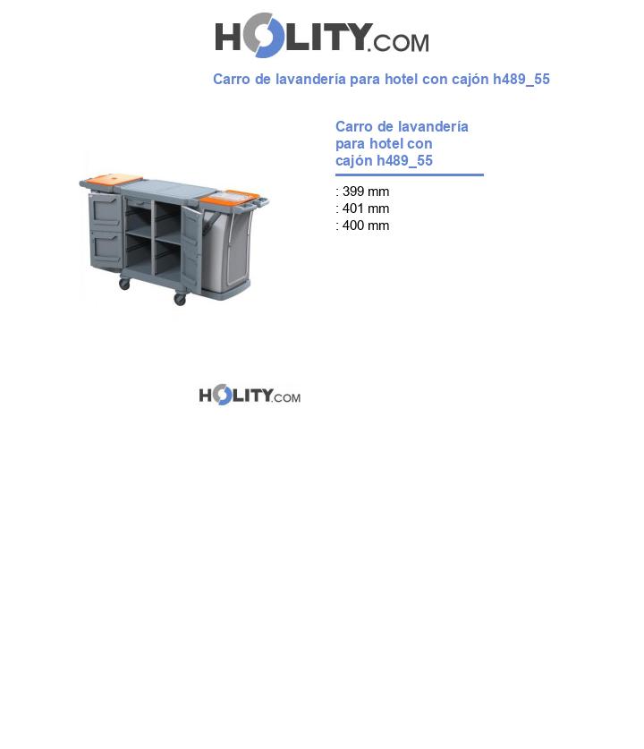 Carro de lavandería para hotel con cajón h489_55