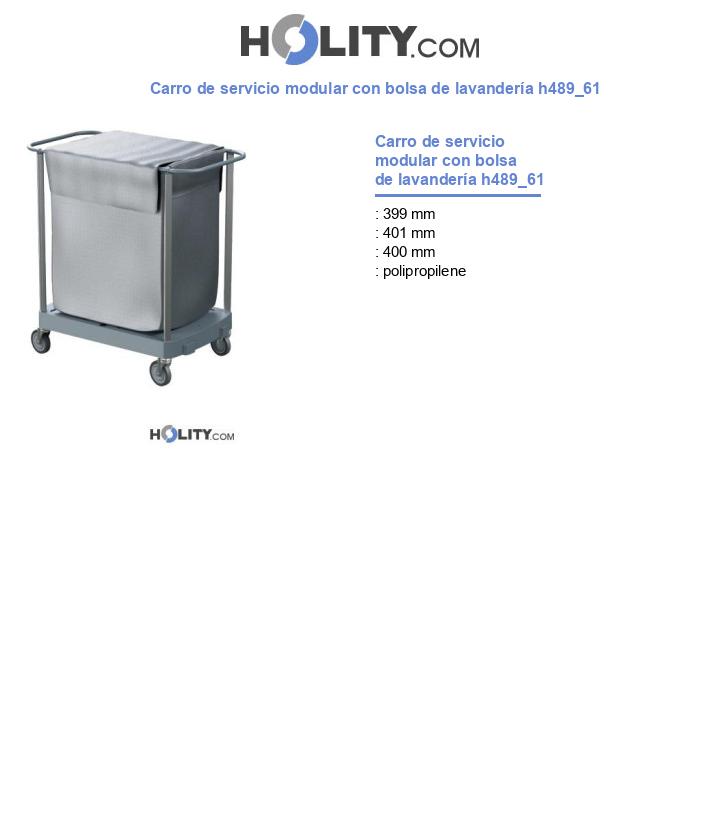 Carro de servicio modular con bolsa de lavandería h489_61