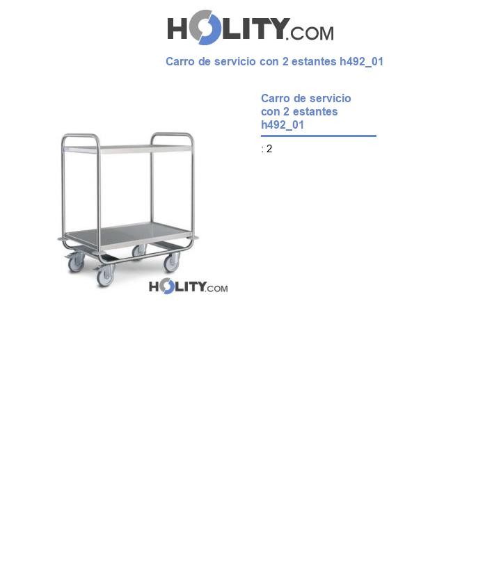 Carro de servicio con 2 estantes h492_01