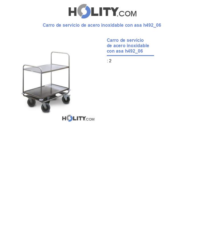 Carro de servicio de acero inoxidable con asa h492_06