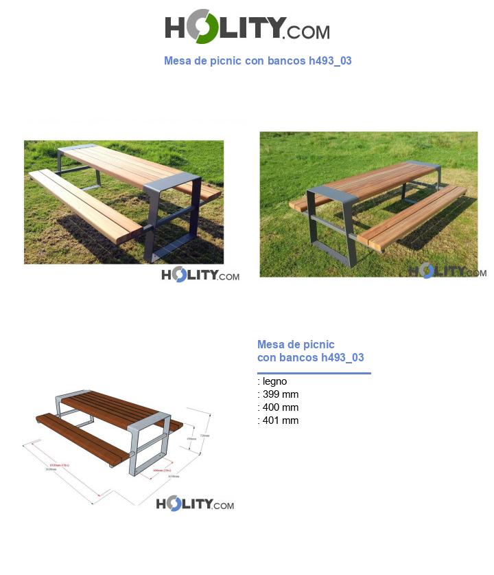Mesa de picnic con bancos h493_03