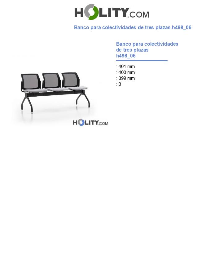 Banco para colectividades de tres plazas h498_06