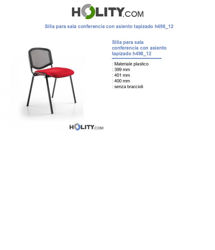 Silla para sala conferencia con asiento tapizado h498_12
