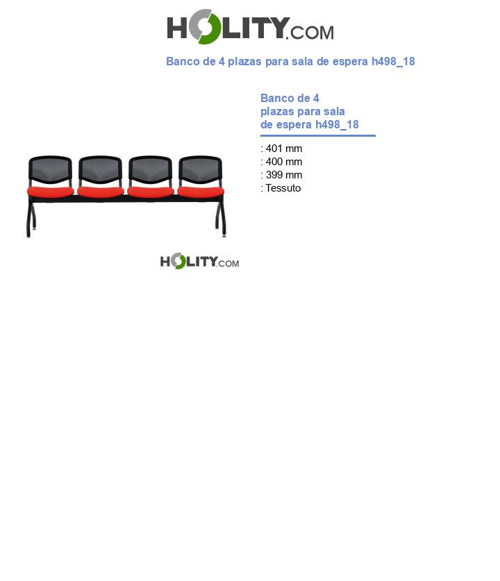 Banco de 4 plazas para sala de espera h498_18