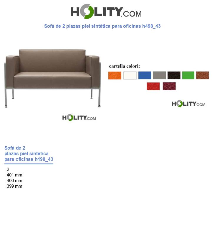 Sofá de 2 plazas piel sintética para oficinas h498_43