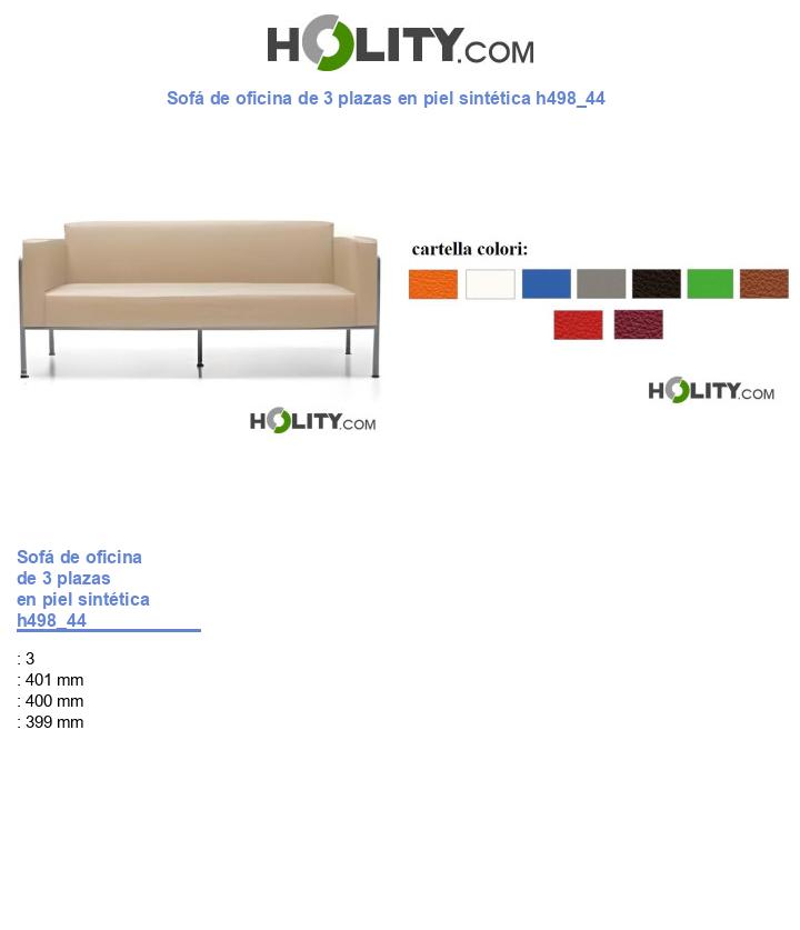Sofá de oficina de 3 plazas en piel sintética h498_44