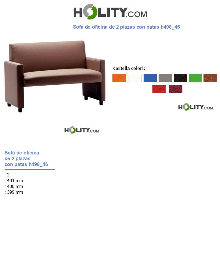 Sofá de oficina de 2 plazas con patas h498_46