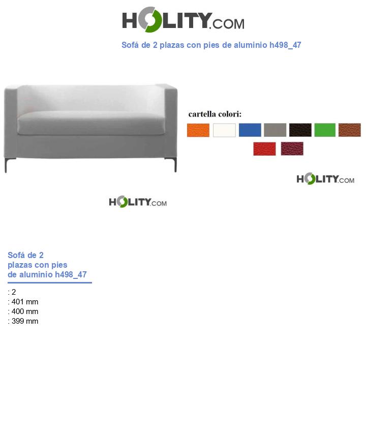 Sofá de 2 plazas con pies de aluminio h498_47