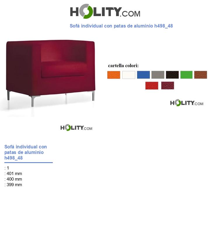 Sofá individual con patas de aluminio h498_48