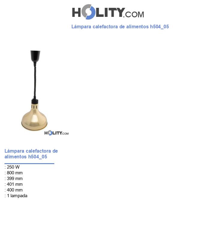 Lámpara calefactora de alimentos h504_05