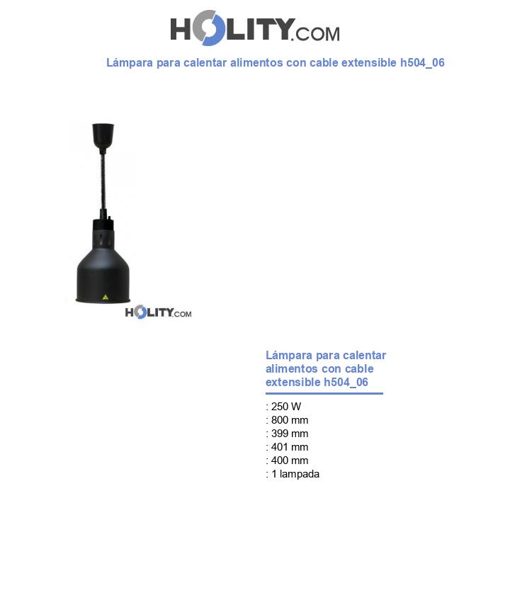 Lámpara para calentar alimentos con cable extensible h504_06