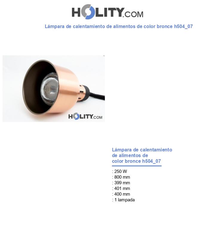 Lámpara de calentamiento de alimentos de color bronce h504_07