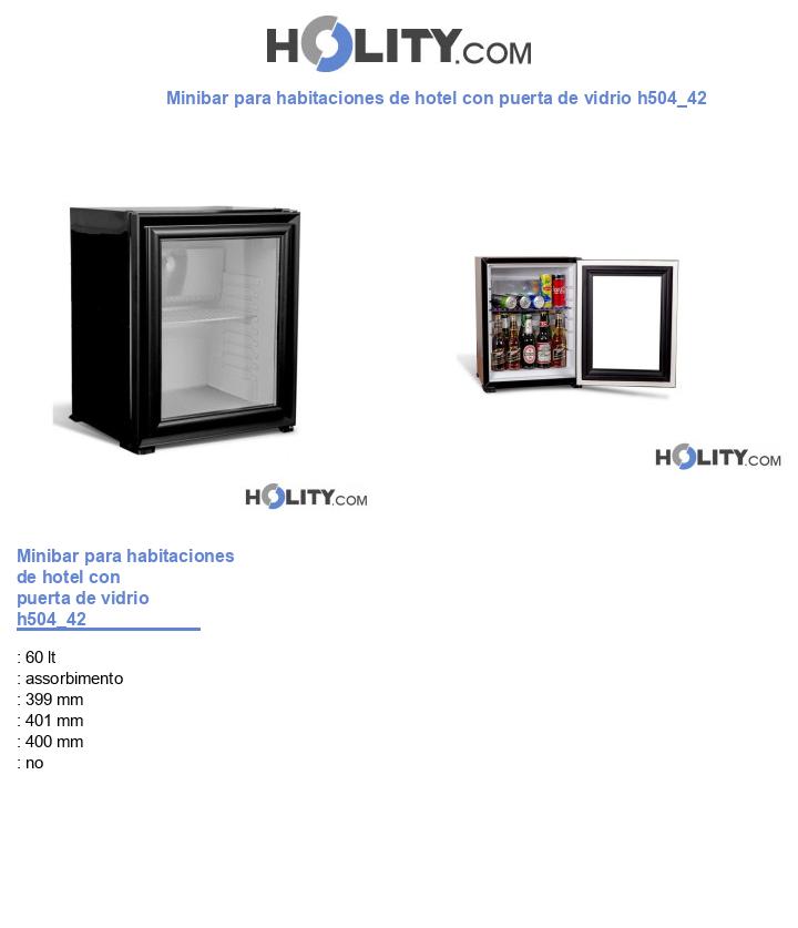 Minibar para habitaciones de hotel con puerta de vidrio h504_42