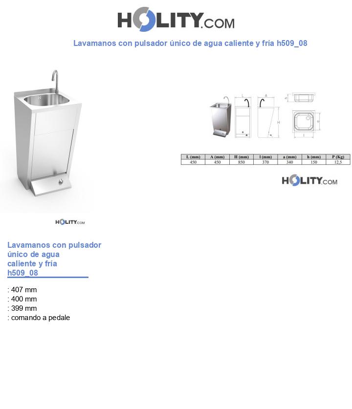 Lavamanos con pulsador único de agua caliente y fría h509_08