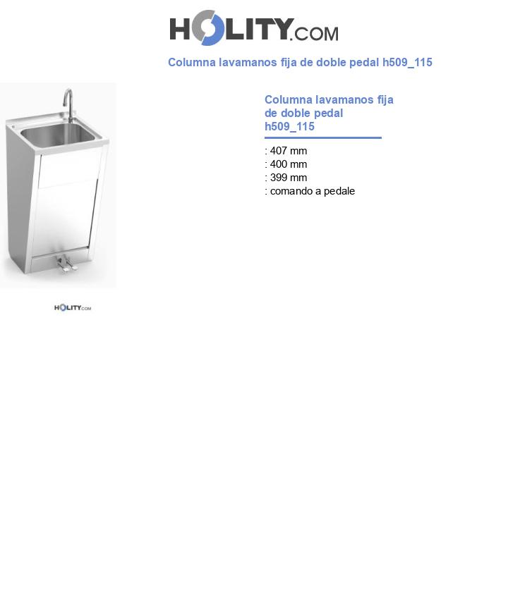 Columna lavamanos fija de doble pedal h509_115