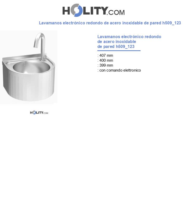 Lavamanos electrónico redondo de acero inoxidable de pared h509_123