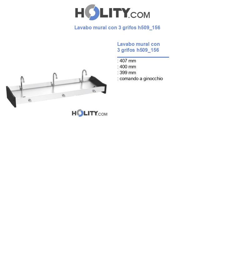 Lavabo mural con 3 grifos h509_156
