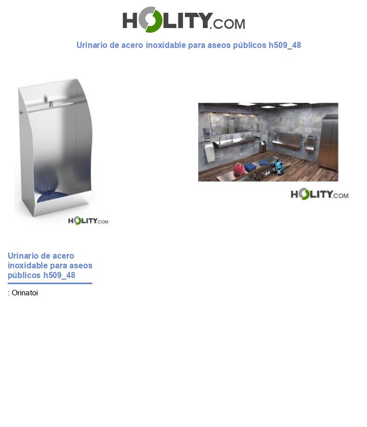 Urinario de acero inoxidable para aseos públicos h509_48