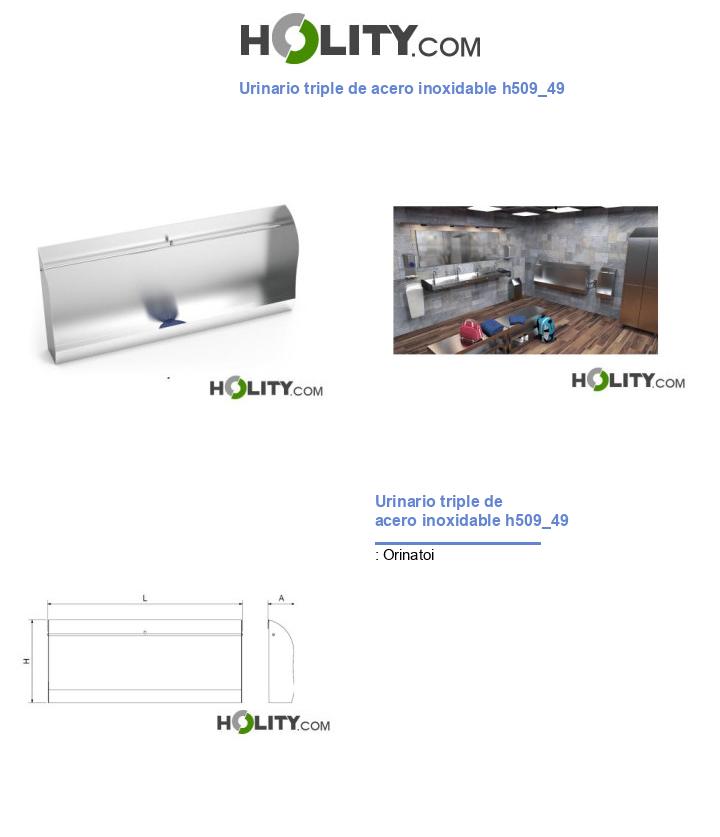 Urinario triple de acero inoxidable h509_49