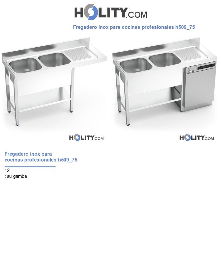 Fregadero inox para cocinas profesionales h509_75