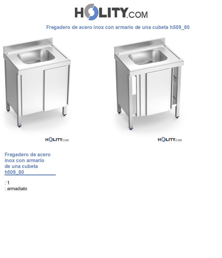 Fregadero de acero inox con armario de una cubeta h509_80