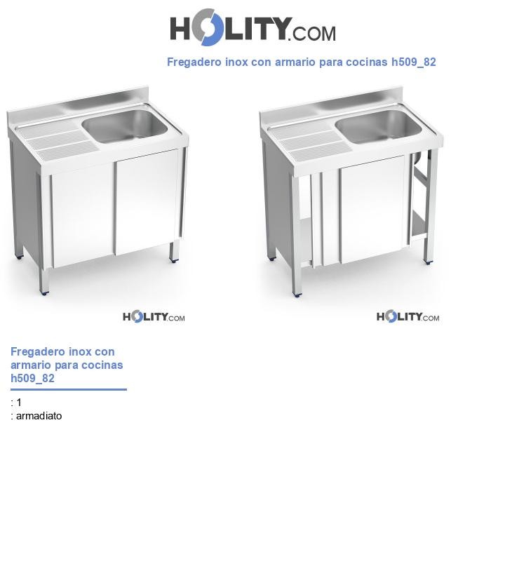 Fregadero inox con armario para cocinas h509_82