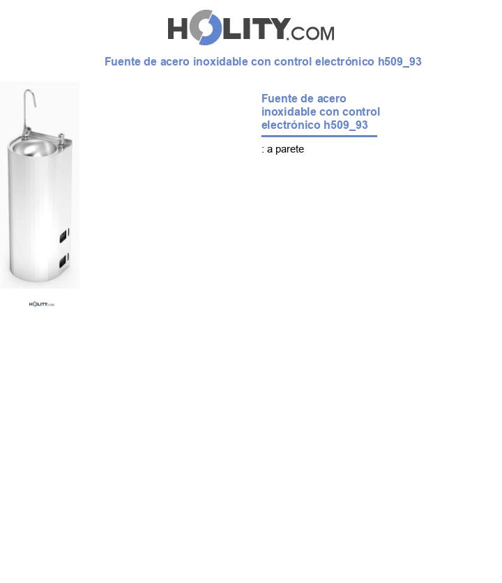 Fuente de acero inoxidable con control electrónico h509_93