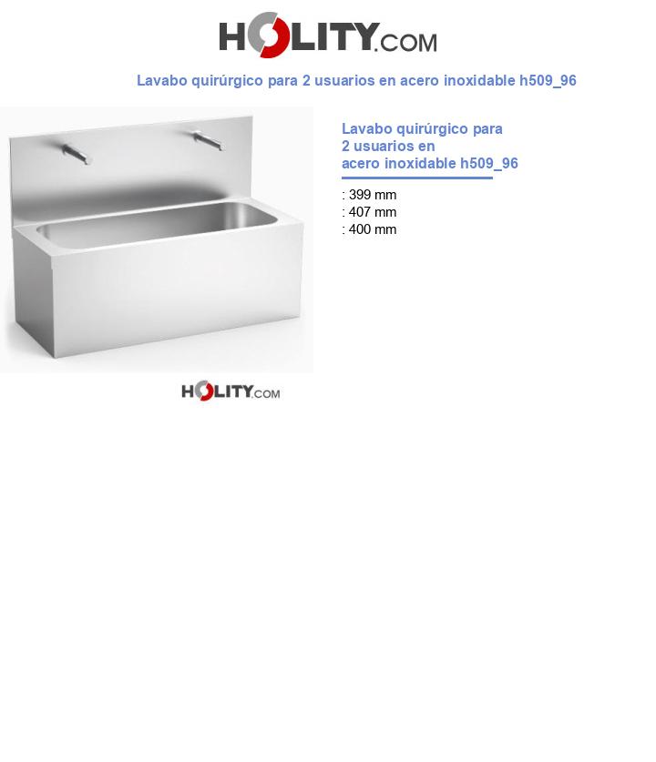 Lavabo quirúrgico para 2 usuarios en acero inoxidable h509_96