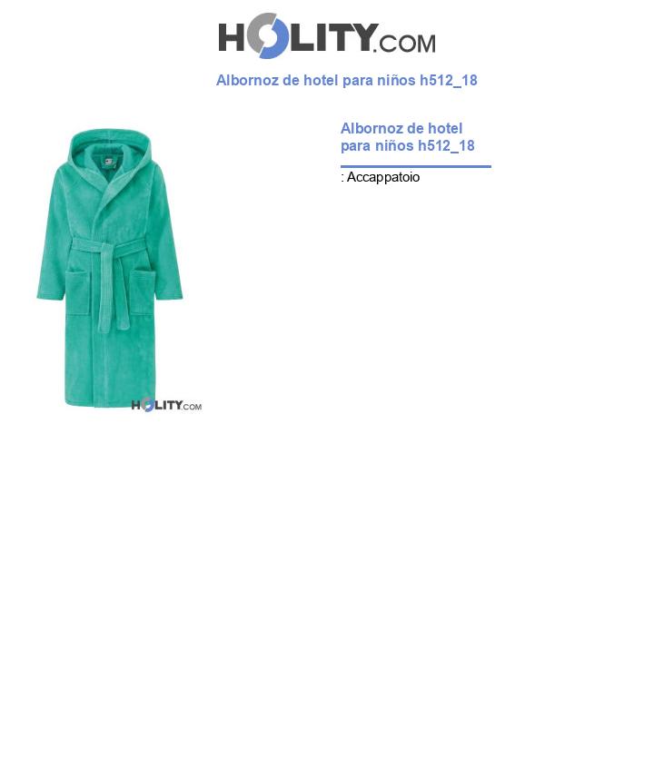 Albornoz de hotel para niños h512_18