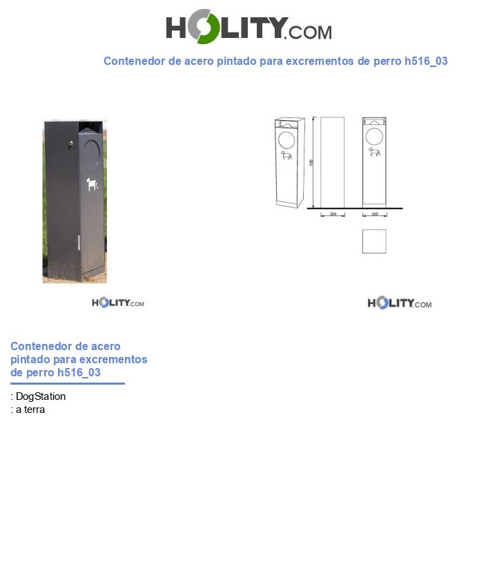 Contenedor de acero pintado para excrementos de perro h516_03