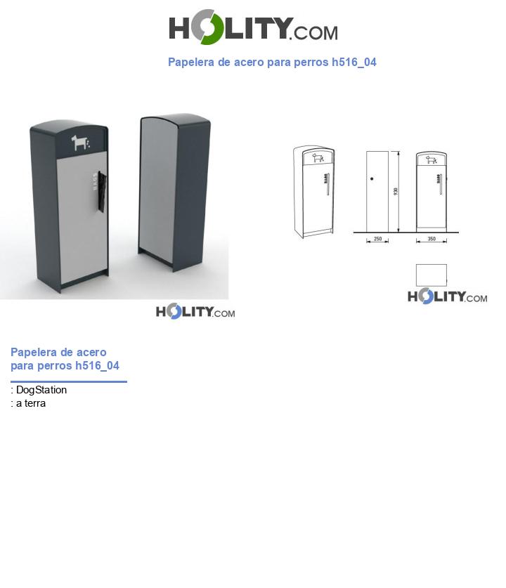 Papelera de acero para perros h516_04