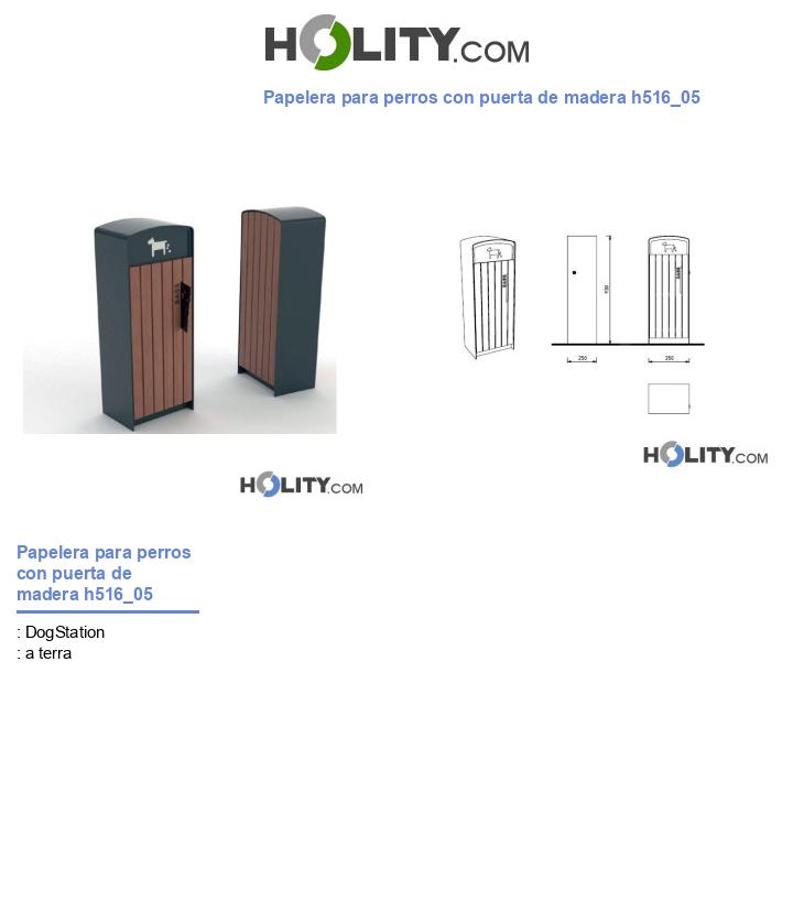 Papelera para perros con puerta de madera h516_05