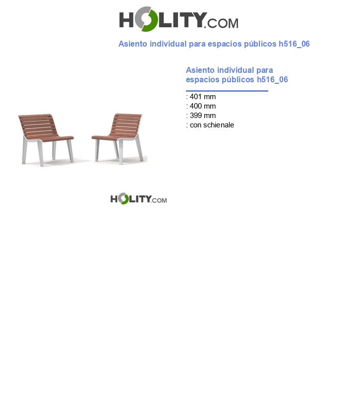 Asiento individual para espacios públicos h516_06