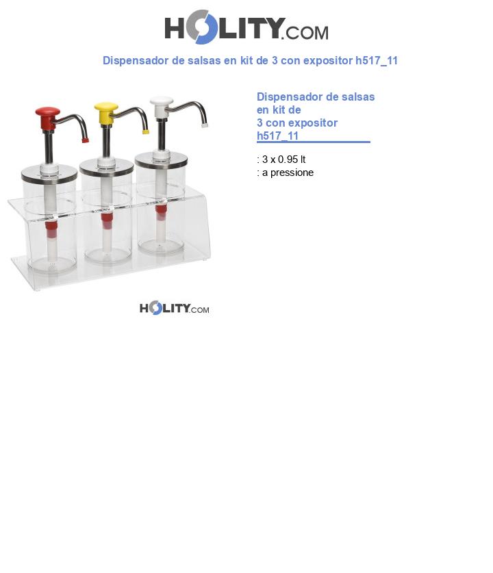 Dispensador de salsas en kit de 3 con expositor h517_11