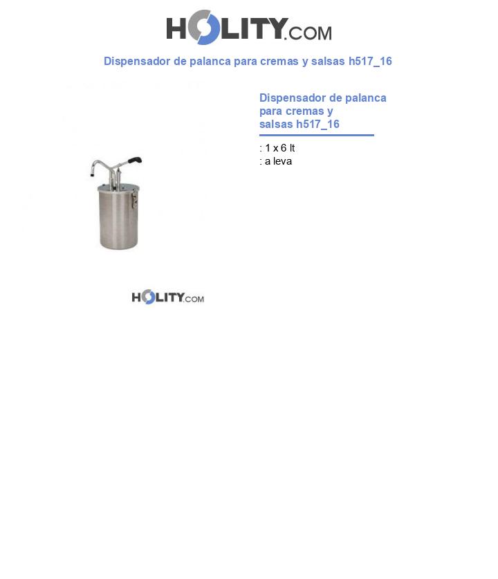 Dispensador de palanca para cremas y salsas h517_16