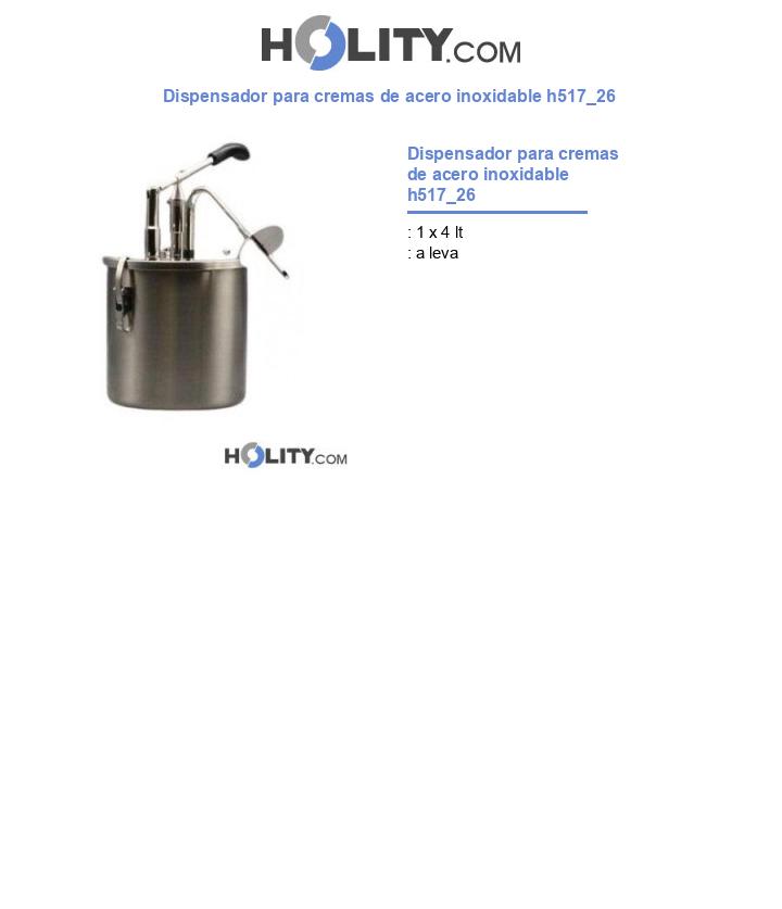 Dispensador para cremas de acero inoxidable h517_26