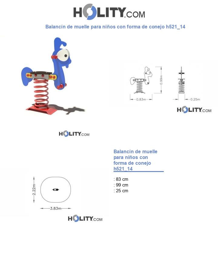 Balancín de muelle para niños con forma de conejo h521_14