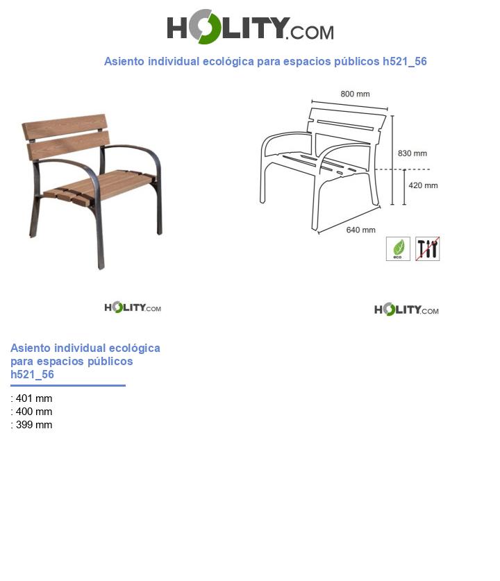 Asiento individual ecológica para espacios públicos h521_56