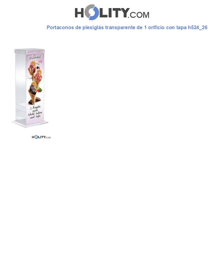 Portaconos de plexiglás transparente de 1 orificio con tapa h524_26