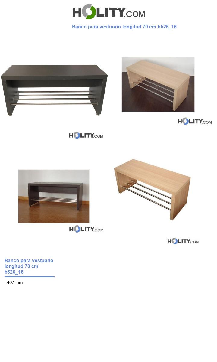 Banco para vestuario longitud 70 cm h526_16