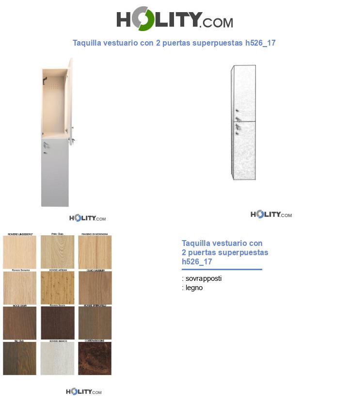 Taquilla vestuario con 2 puertas superpuestas h526_17