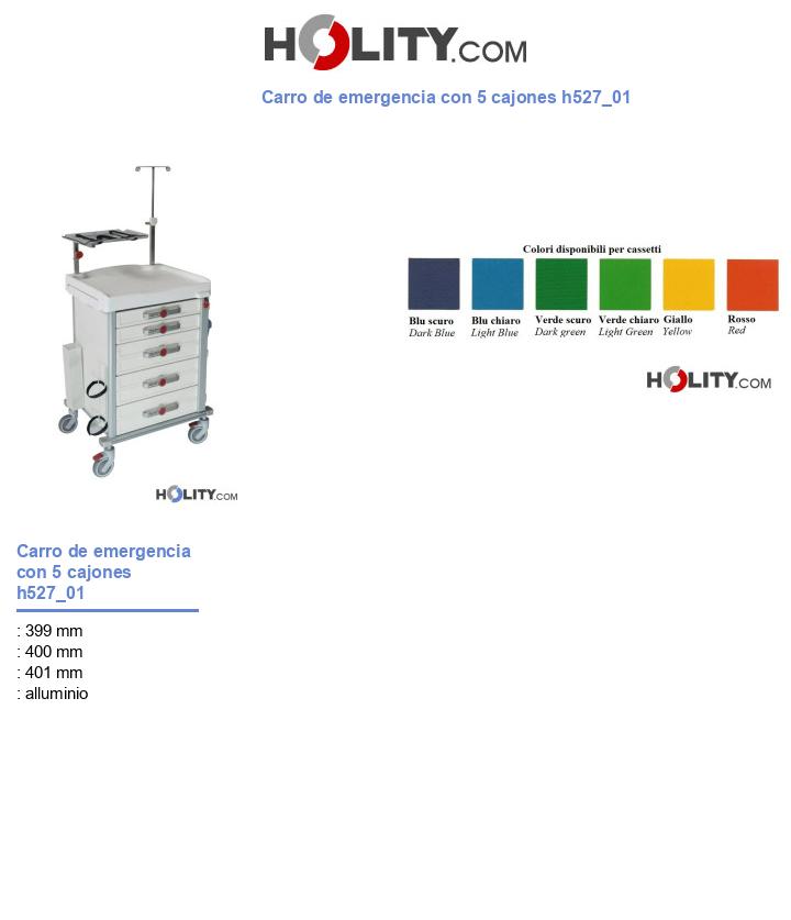 Carro de emergencia con 5 cajones h527_01