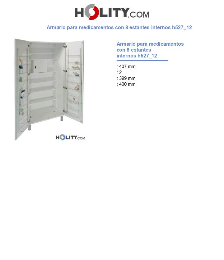 Armario para medicamentos con 8 estantes internos h527_12