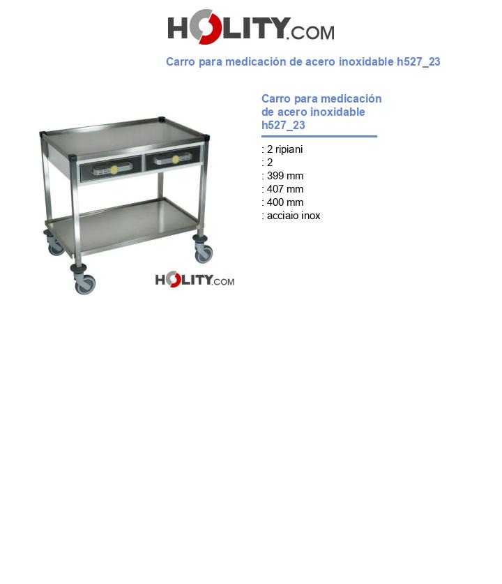 Carro para medicación de acero inoxidable h527_23