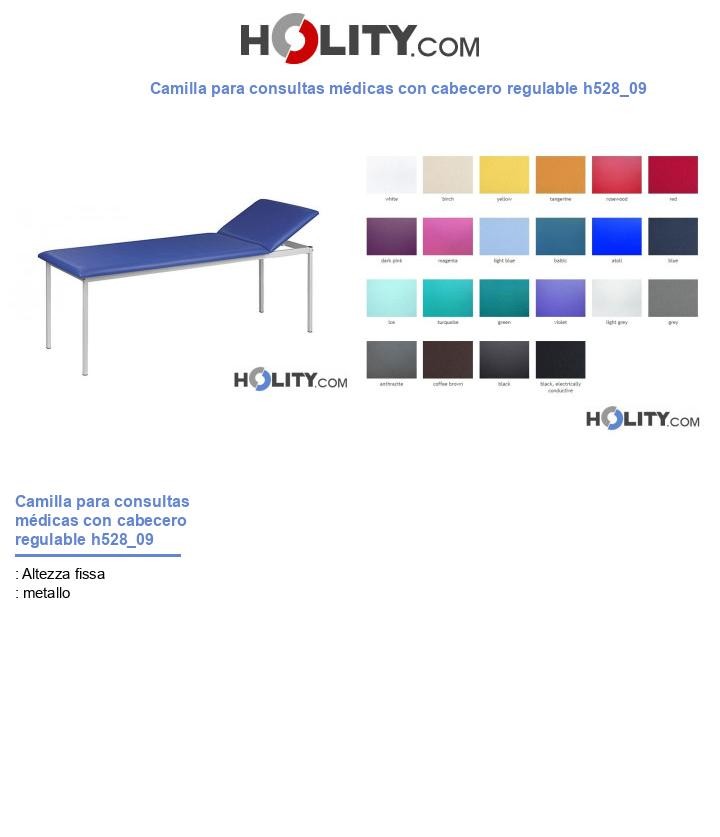 Camilla para consultas médicas con cabecero regulable h528_09