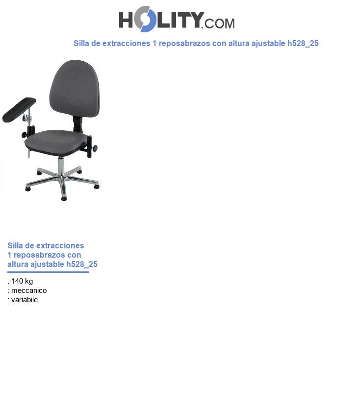 Silla de extracciones 1 reposabrazos con altura ajustable h528_25